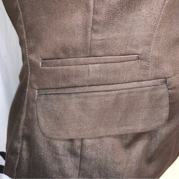 I.N. San Francisco Sz M Chocolate Brown 2 Button Unlined Fitted Blazer - Picture 5 of 10